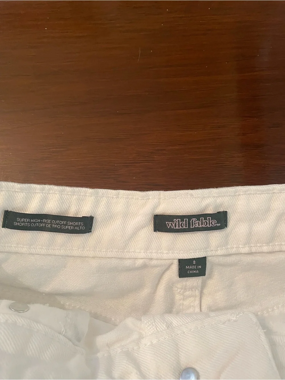 White denim shorts